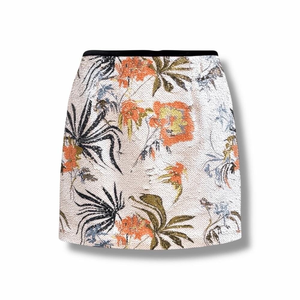 B|ouse London Sequin Lined Floral Mini Skirt – Size 8